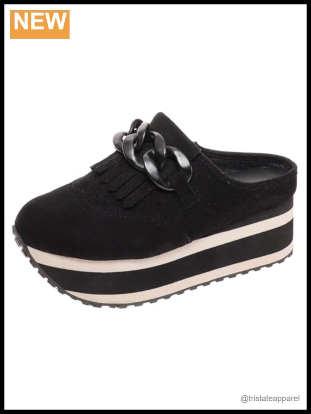 Platform Mule Sneakers Slip On Tassel Chain Casual Shoes
